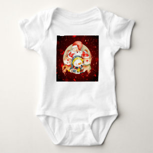 Adorables Christmas Santa And Friends Baby Bodysuit
