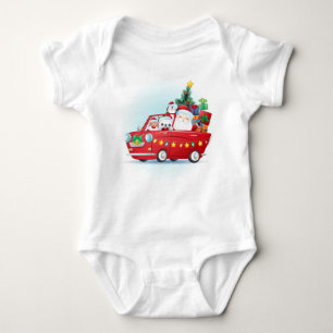 Adorables Christmas Santa With Presents Baby Bodysuit