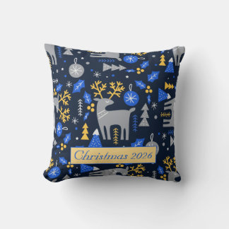 Adorables Christmas Scandinavian Style Blue Custom Cushion