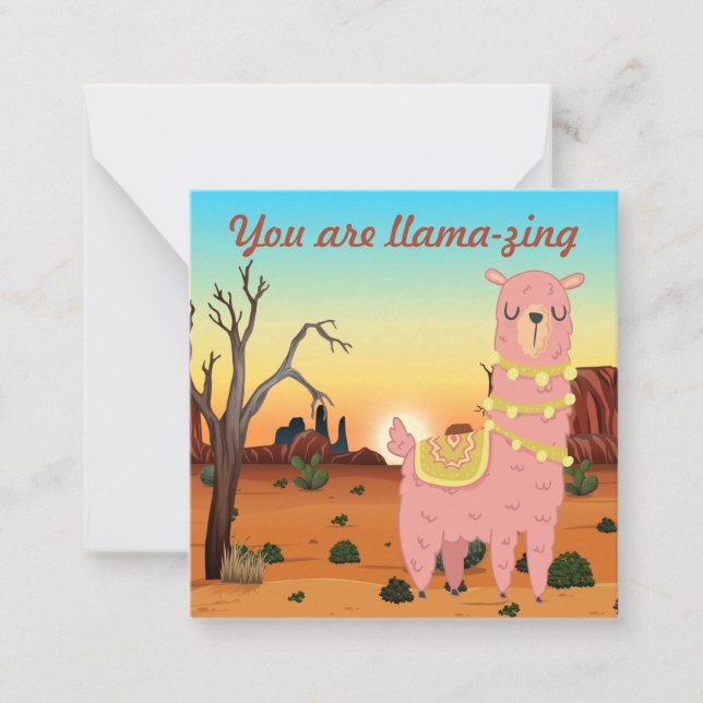 Adorables Custom Llama Love Card (Front)