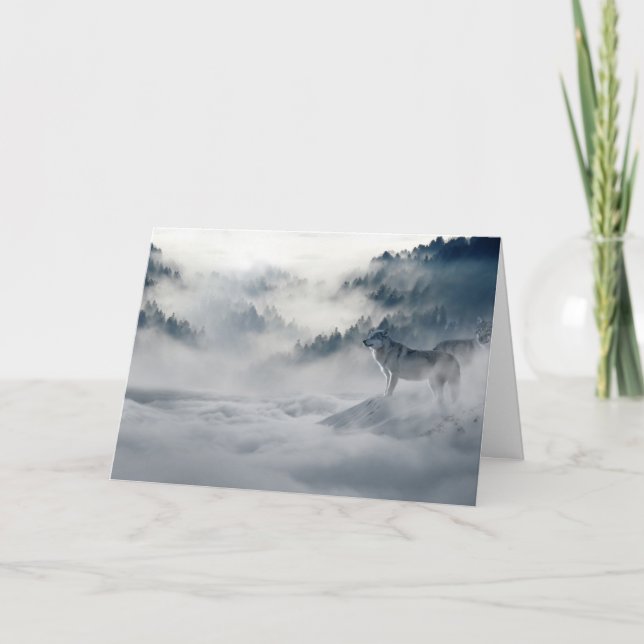 Adorables Custom Wolf In the Snow Blank Card (Front)