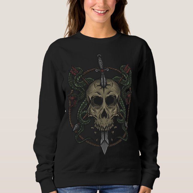 Adorables Day of the Dead Skull Sword  Sweatshirt (Front)
