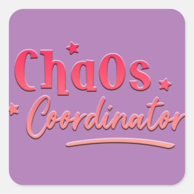 Adorables Funny Kids Chaos Coordinator Square Sticker (Front)