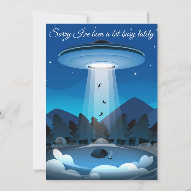Adorables Funny UFO Abduction Card (Front)