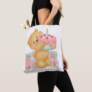 Adorables Happy Birthday Little Bear Tote Bag