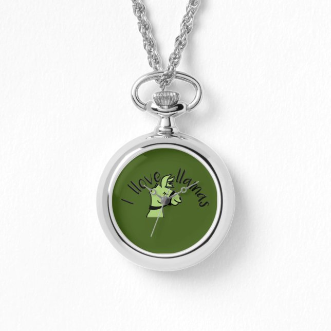 Adorables Llama Love I Llove Llamas Green Watch (Front)