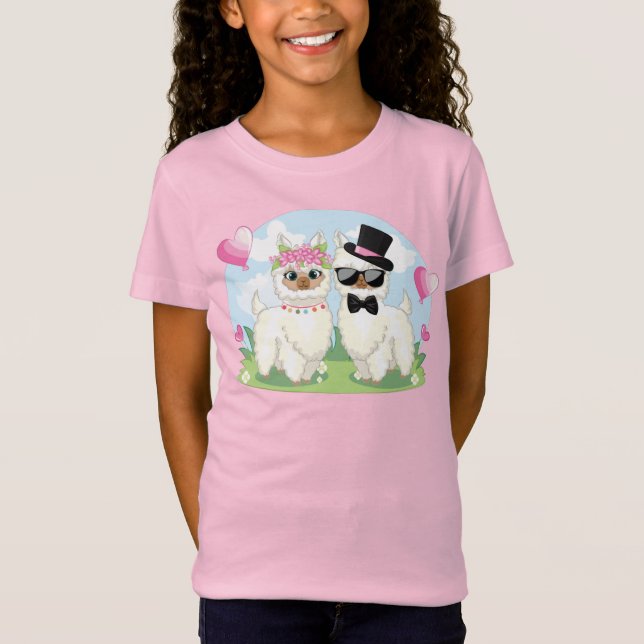 Adorables Llama Love Llama Couple T-Shirt (Front)