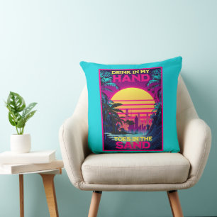 Adorables Synthwave Vaporwave Retro Tropical Cushion