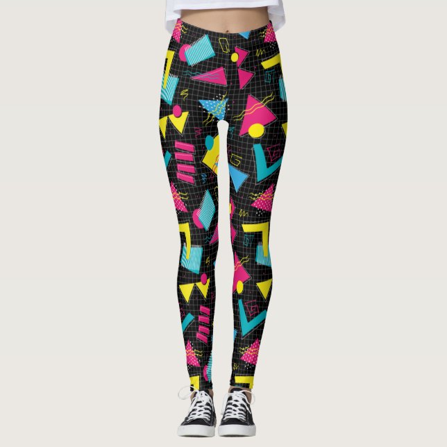 Adorables Synthwave/Vaporwave Style Yoga Leggings (Front)