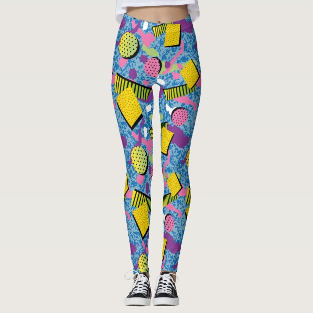 Adorables Synthwave/Vaporwave Style Yoga Leggings (Front)