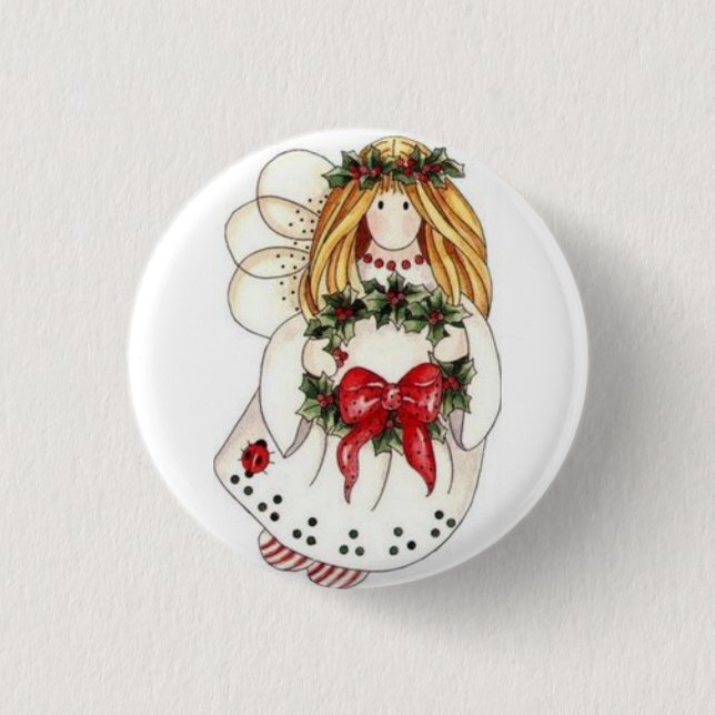 **ADORABLY AND SWEET CHRISTMAS ANGEL** FUN BUTTON (Front)