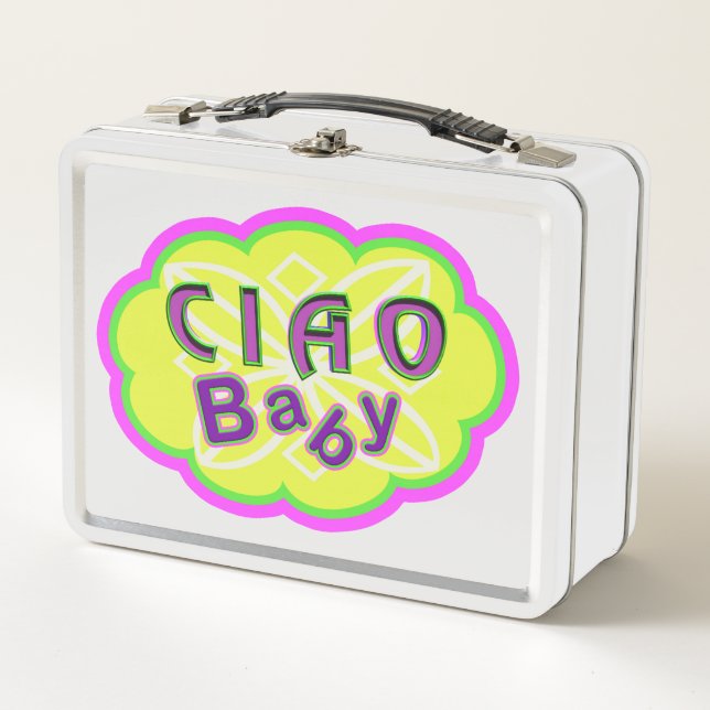 Adorably Cute “CIAO BABY” Metal Lunch Box (Front)