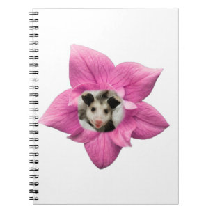 Adorably Cute Floral Baby Opossum Notebook