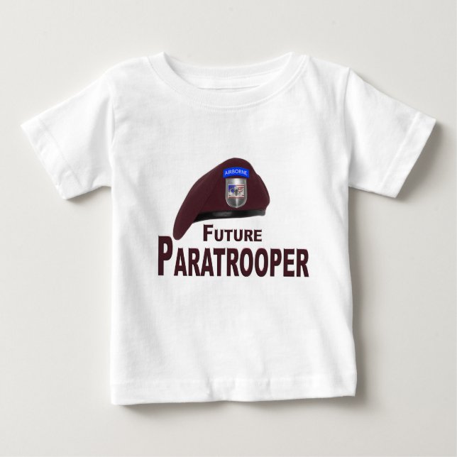 Adorably Cute Future Paratrooper Beret Baby T-Shir T-Shirt (Front)