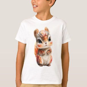 Adorably Fluffy Painted Chipmunk Creature Kids T-Shirt