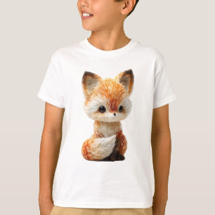 Adorably Fluffy Red Fox Cub Kids T-Shirt