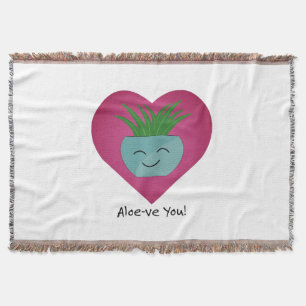Adorably Funny Aloeve You Aloe Throw Blanket