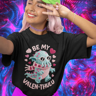 Adorably Spooky Be My Valen-thulu Faux Yarn Tee
