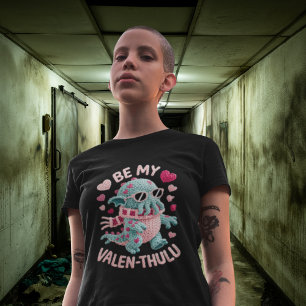 Adorably Spooky Be My Valen-thulu Faux Yarn Tee