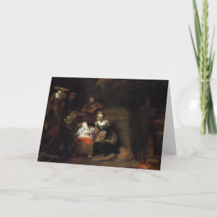 Adoration by the Shepherds by Samuel Hoogstraten Holiday Card