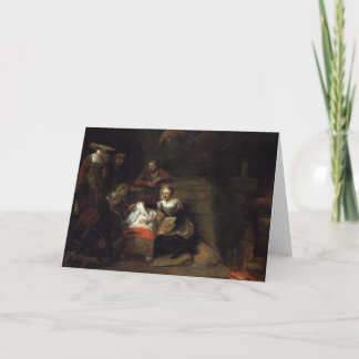 Adoration by the Shepherds by Samuel Hoogstraten Holiday Card
