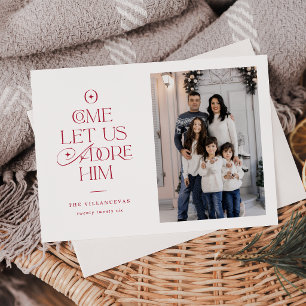 Adoration Modern Religious Christmas Photo Holiday Card