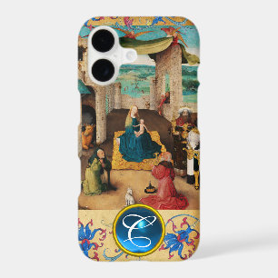 ADORATION OF MAGI CHRISTMAS PARCHMENT GEM MONOGRAM