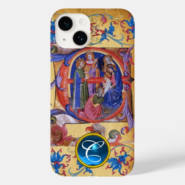 ADORATION OF MAGI CHRISTMAS PARCHMENT MONOGRAM Case-Mate iPhone CASE (Back)