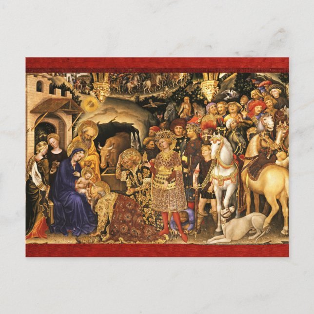 ADORATION OF MAGI Gentile Da Fabriano, Christmas   Holiday Postcard (Front)