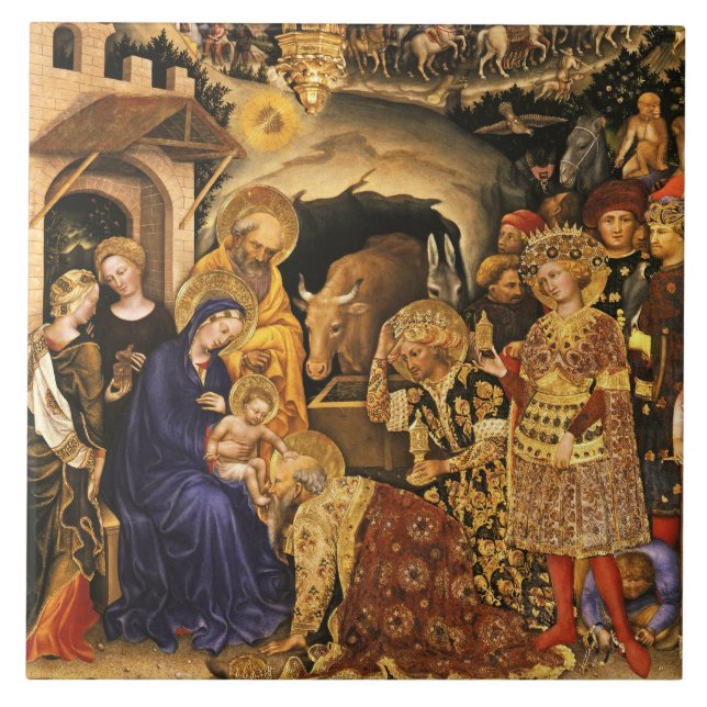 ADORATION OF MAGI  Gentile Da Fabriano, Nativity Tile (Front)