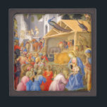 Adoration of Magi Keepsake Box<br><div class="desc">Nativity scene in jewel tones by Fra Angelico and Fra Filippo Lippi.  Shepherds worshiping the baby Jesus while crowds look on.</div>