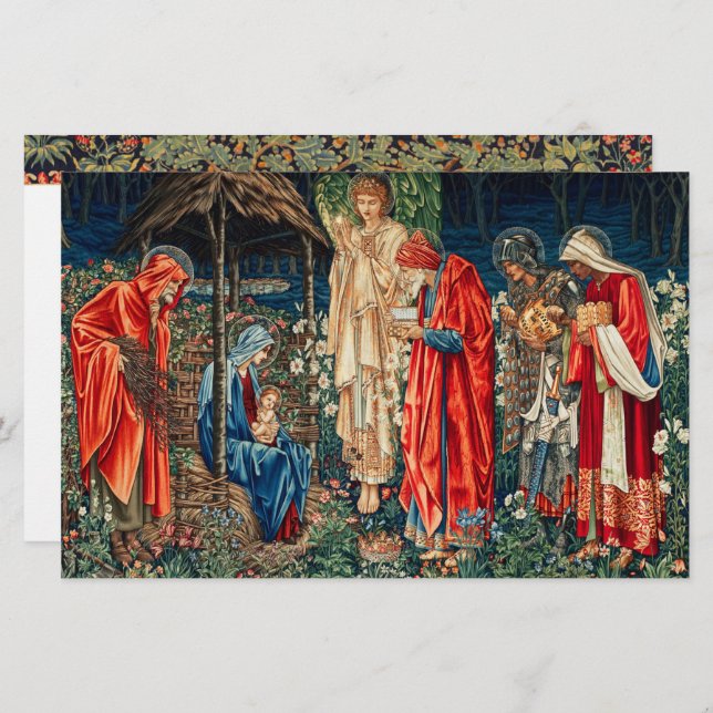 ADORATION OF MAGI Morris,Burne-Jones Stationery (Front/Back)