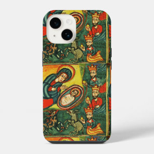 ADORATION OF MAGI ,PRIMITIVE NATIVITY Christmas iPhone 14 Case