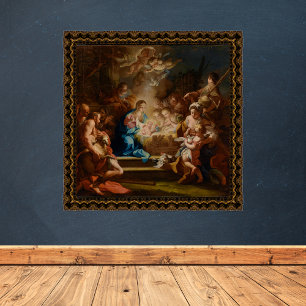 Adoration of Shepherds Sebastiano Conca Christmas Poster