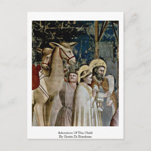 Adoration Of The Child By Giotto Di Bondone Postcard