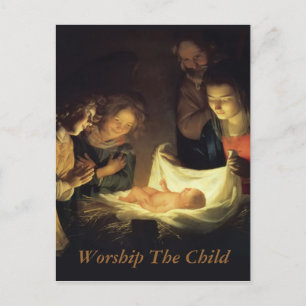 Adoration of the child postcard