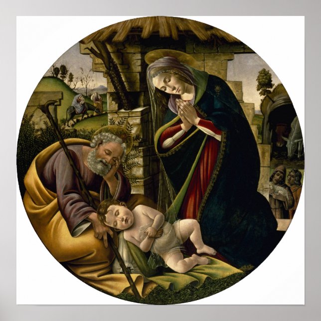 Adoration of the Christ Child by Botticelli Poster (Front)