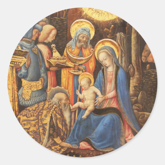 Adoration of the Kings  (Adorazione dei Magi) Classic Round Sticker (Front)