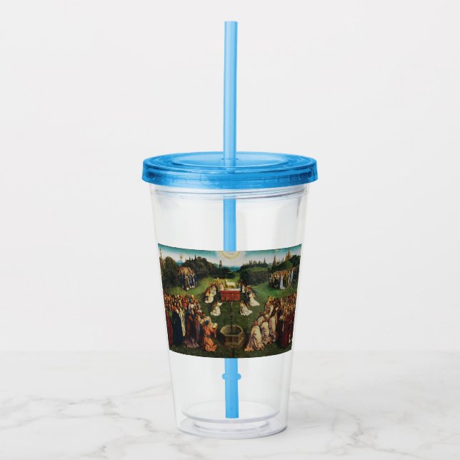 Adoration of the Lamb by Jan van Eyck Acrylic Tumbler (Front)