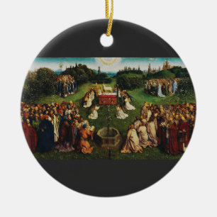 Adoration of the Lamb by Jan van Eyck Ceramic Tree Decoration