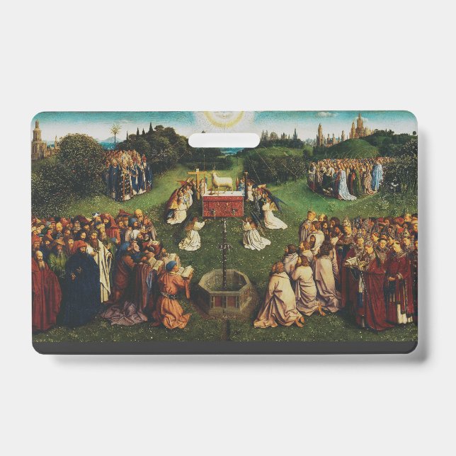 Adoration of the Lamb by Jan van Eyck ID Badge (Front)