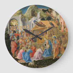 Adoration of the Magi by Fra Angelico and Filippo  Large Clock