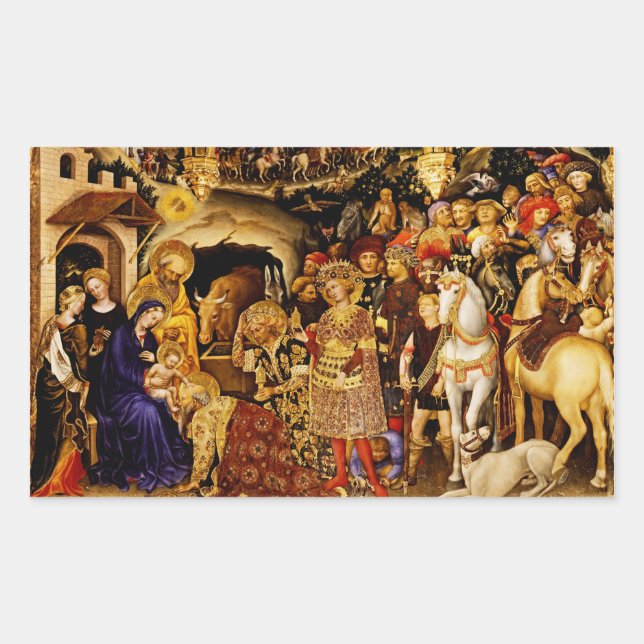 Adoration of the Magi by Gentile da Fabriano Rectangular Sticker (Front)