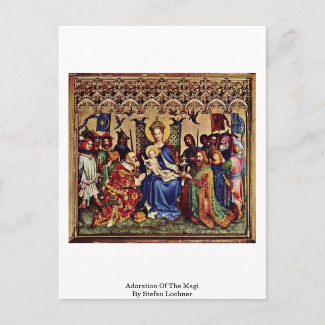 Adoration Of The Magi By Stefan Lochner Postcard (Front)