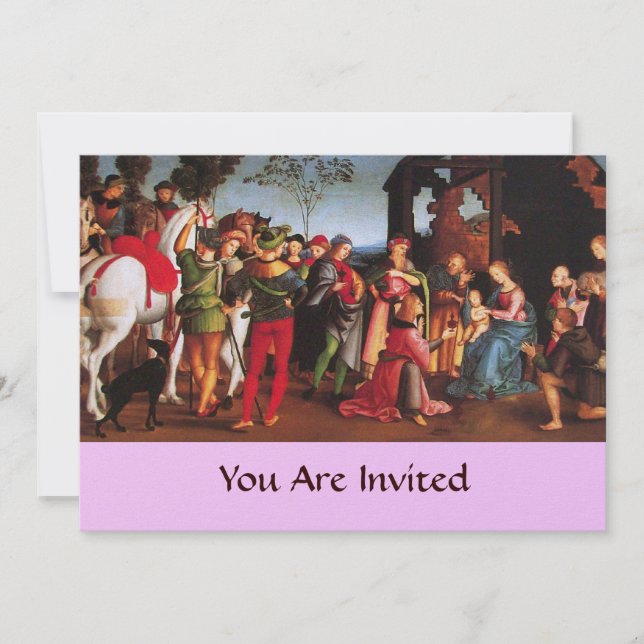 ADORATION OF THE MAGI  Christmas Party Invitation (Front)