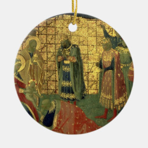 Adoration of the Magi, detail from a predella pane Ceramic Tree Decoration