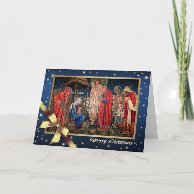 Adoration of the Magi. Fine Art Christmas Holiday Card (Front)
