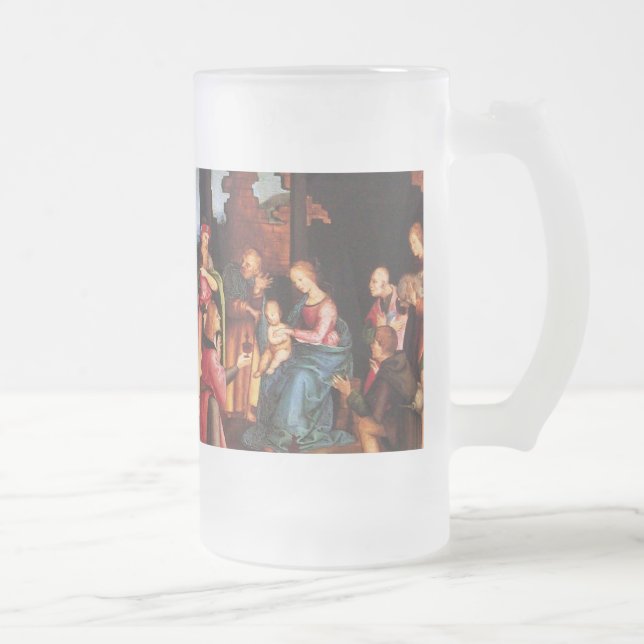 ADORATION OF THE MAGI FROSTED GLASS BEER MUG (Right)