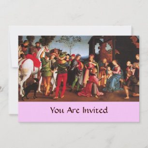 ADORATION OF THE MAGI linen Invitation