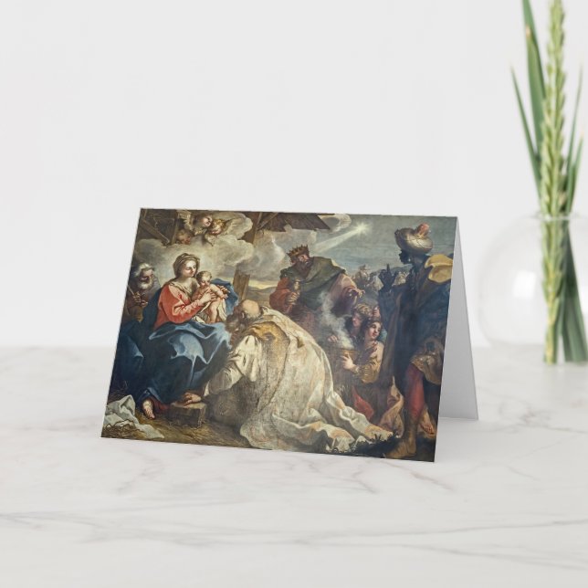 Adoration of the Magi Nativity Holy Family Holiday Card (Front)
